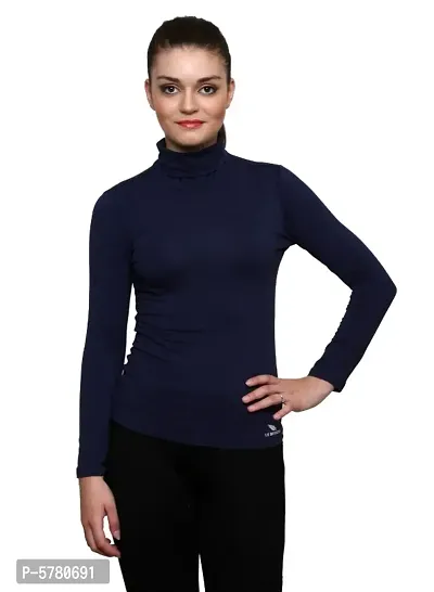 Women solid full sleeve high neck top