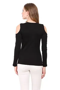 Women Cotton Cold Shoulder Full Sleeve Top-thumb1
