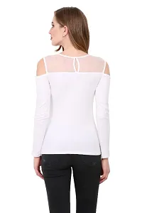 Women Cold Shoulder White Top-thumb2