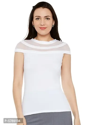 Women Stylish Short Sleeve White top
