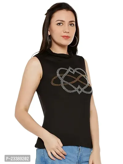 Women High Neck Sleeveless Embellished Top-thumb4