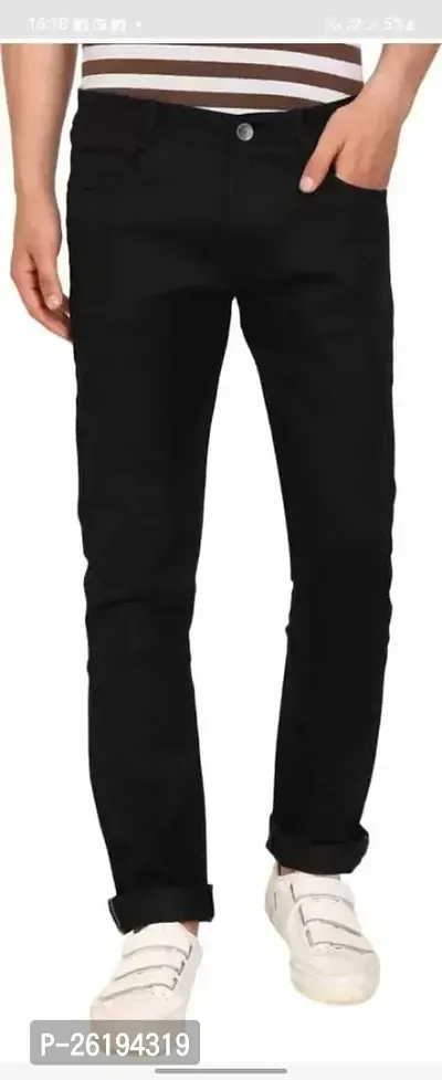 Stylish Cotton Blend Mid-Rise Jeans For Men-thumb0