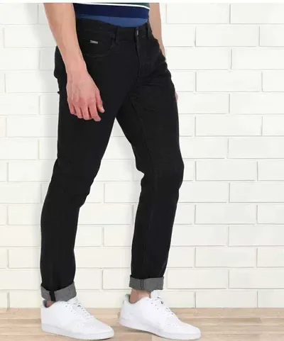 Stylish Fancy Designer Cotton Solid Regular Fit Jeans For Men Pack Of 1