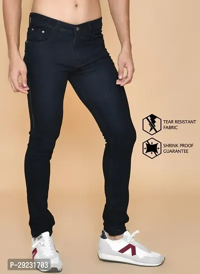 Stylish Black Denim Mid-Rise Jeans For Men-thumb4