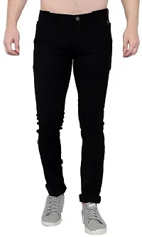 Stylish Black Denim Mid-Rise Jeans For Men-thumb3