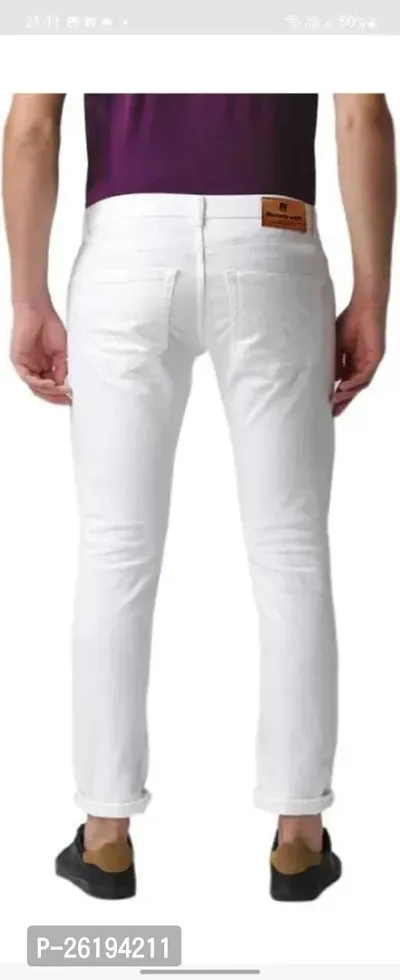 Stylish Cotton Blend Mid-Rise Jeans For Men-thumb2