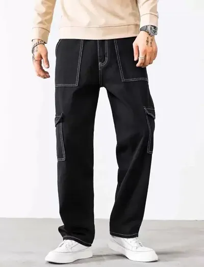 Stylish Solid Mid-Rise Jeans For Men