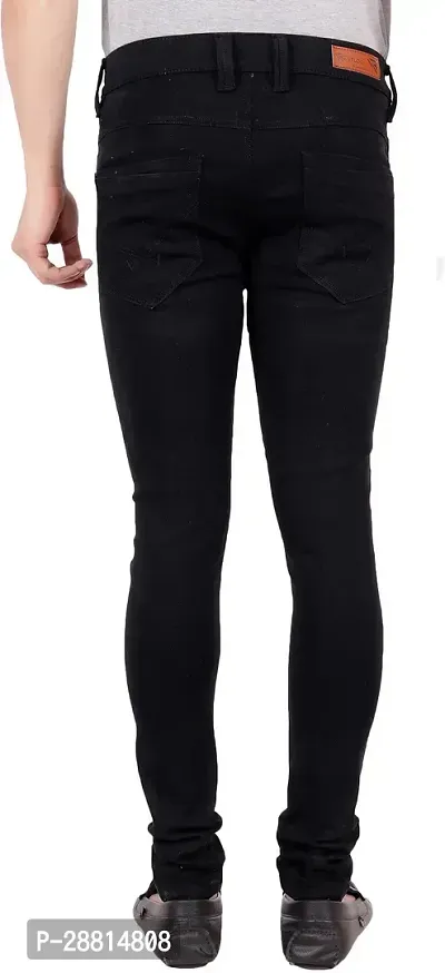 Bestloo Stylish Black Denim Mid-Rise Jeans For Men-thumb2