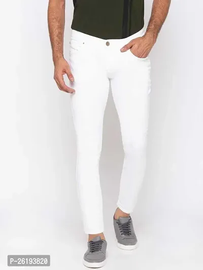 Stylish Cotton Blend Mid-Rise Jeans For Men