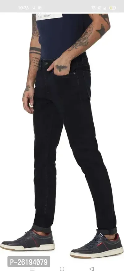 Stylish Cotton Blend Mid-Rise Jeans For Men-thumb3