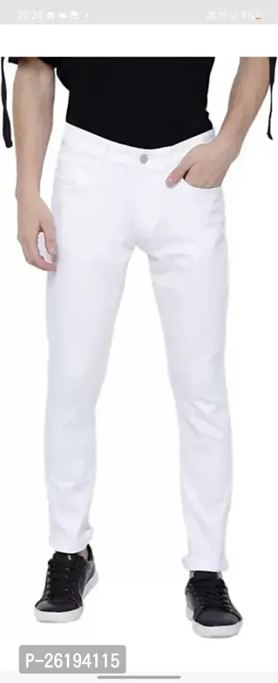 Stylish Cotton Blend Mid-Rise Jeans For Men