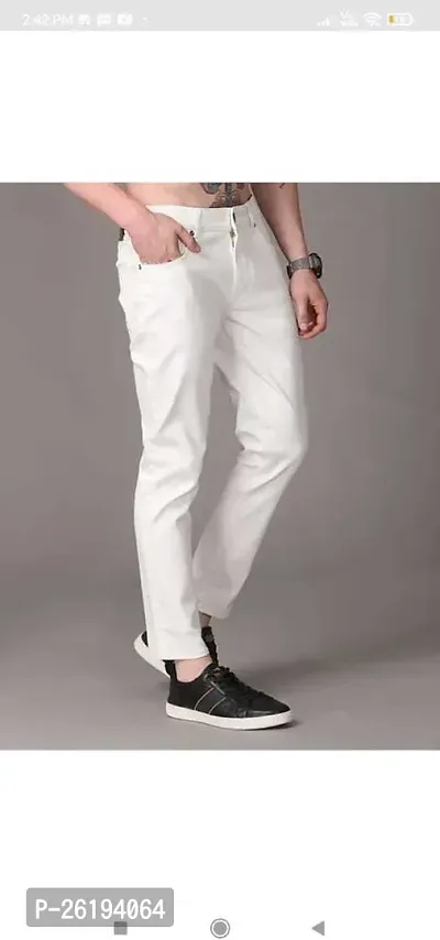 Stylish Cotton Blend Mid-Rise Jeans For Men-thumb2