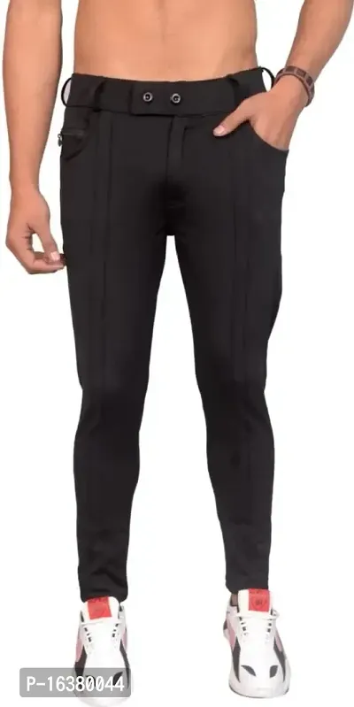 Men 2 BUTTAN Black Track Pant