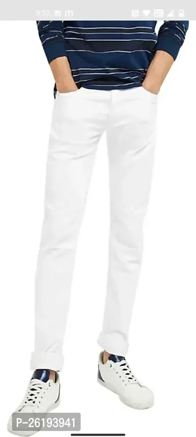 Stylish Cotton Blend Mid-Rise Jeans For Men