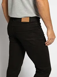 Comfortable Black Denim Mid-Rise Jeans For Men-thumb1