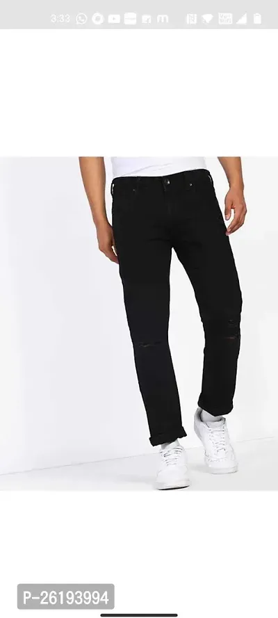 Stylish Cotton Blend Mid-Rise Jeans For Men-thumb0