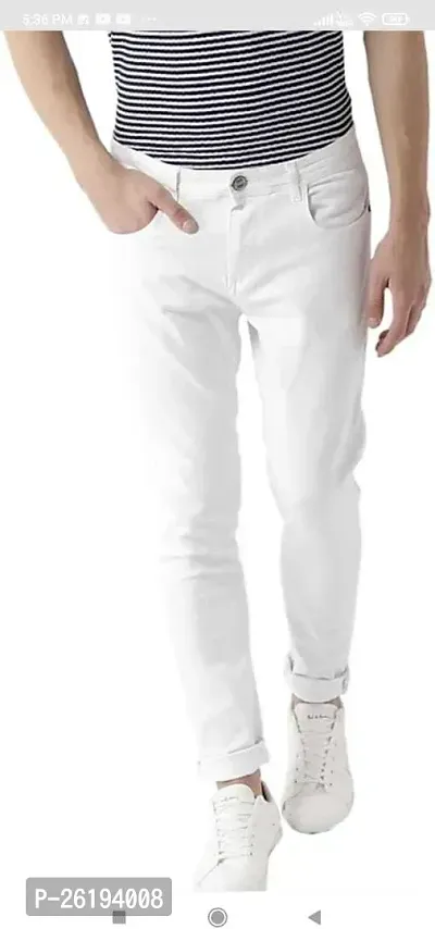 Stylish Cotton Blend Mid-Rise Jeans For Men