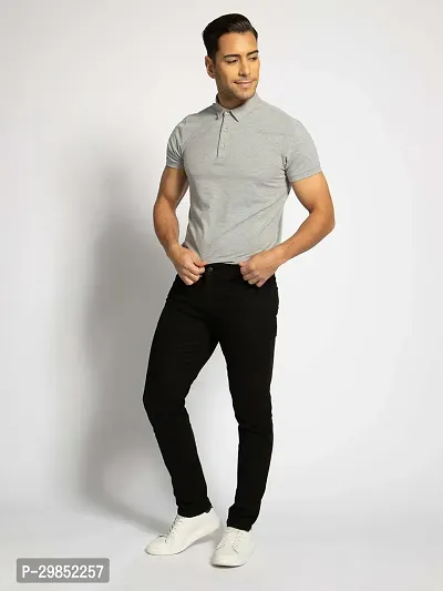 Comfortable Black Denim Mid-Rise Jeans For Men-thumb4