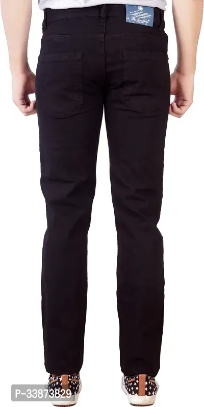 Stylish Cotton Blend Black Regular Fit Mid-Rise Jeans For Men-thumb3