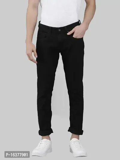 Men Plain Black Jeans