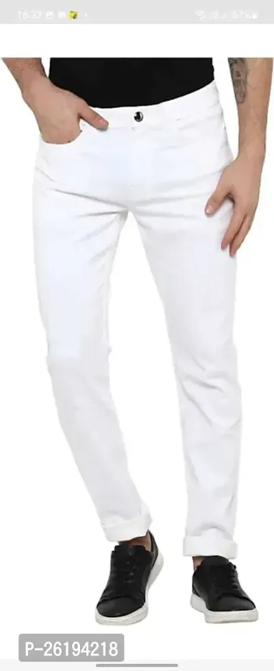 Stylish Cotton Blend Mid-Rise Jeans For Men-thumb0