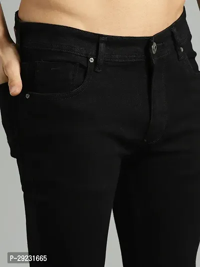 Stylish Black Cotton Blend Mid-Rise Jeans For Men-thumb5