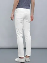 ether Stylish White Cotton Blend Mid-Rise Jeans For Men-thumb2