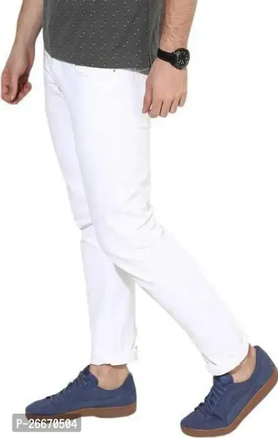 Stylish White Denim Mid-Rise Jeans For Men-thumb4