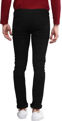 Stylish Cotton Blend Black Regular Fit Mid-Rise Jeans For Men-thumb1