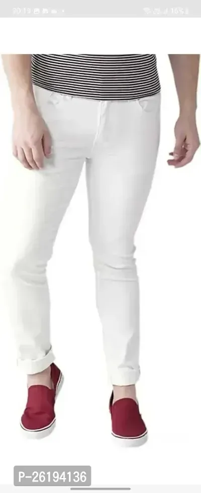 Stylish Cotton Blend Mid-Rise Jeans For Men