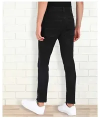 Men Plain Black Jeans-thumb1