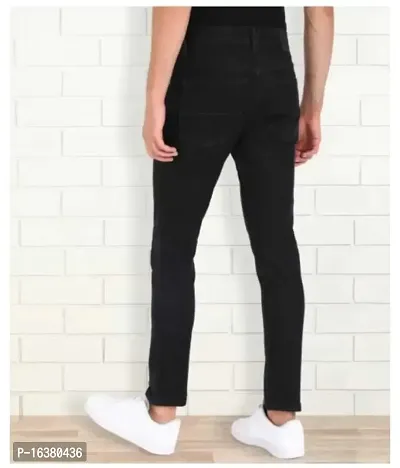 Men Plain Black Jeans-thumb2