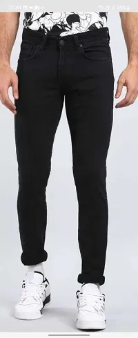 Stylish Cotton Blend Black Slim Fit Jeans