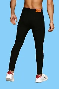 Stylish Polycotton Black Regular Fit Mid-Rise Jeans For Men-thumb1