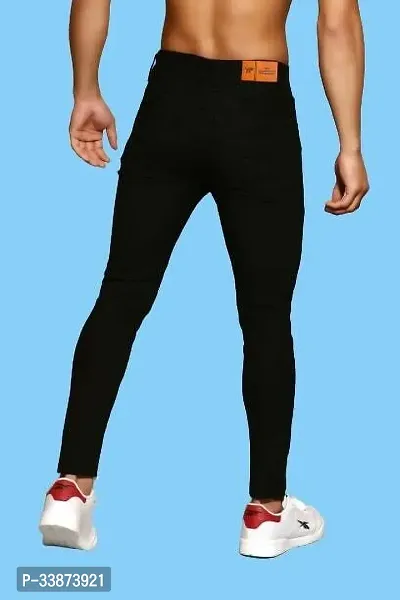 Stylish Polycotton Black Regular Fit Mid-Rise Jeans For Men-thumb2