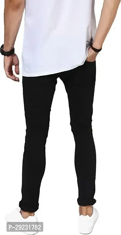 Stylish Black Cotton Blend Mid-Rise Jeans For Men-thumb2