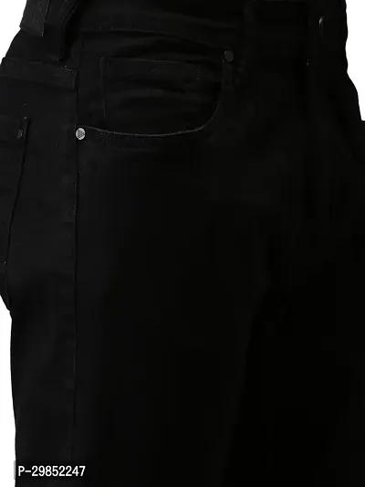 Comfortable Black Cotton Blend Mid-Rise Jeans For Men-thumb4