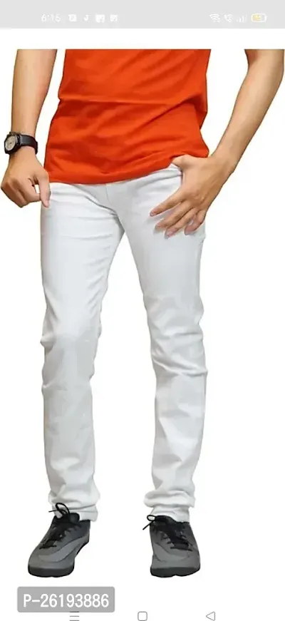 Stylish Cotton Blend Mid-Rise Jeans For Men