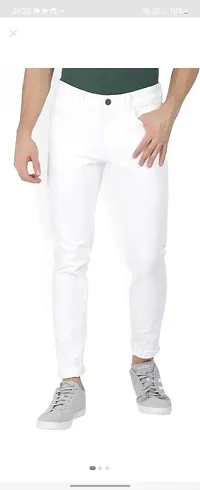 Men Regular Mid Rise White Jeans