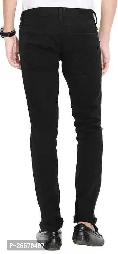 Stylish Black Denim Mid-Rise Jeans For Men-thumb2