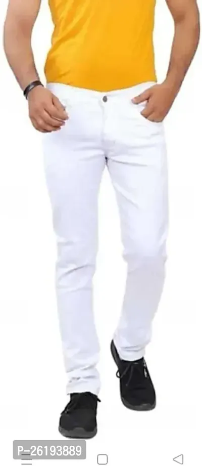 Stylish Cotton Blend Mid-Rise Jeans For Men-thumb0