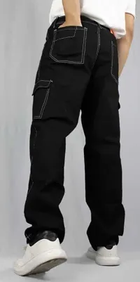 Stylish Black Cotton Blend Jeans For Men-thumb1