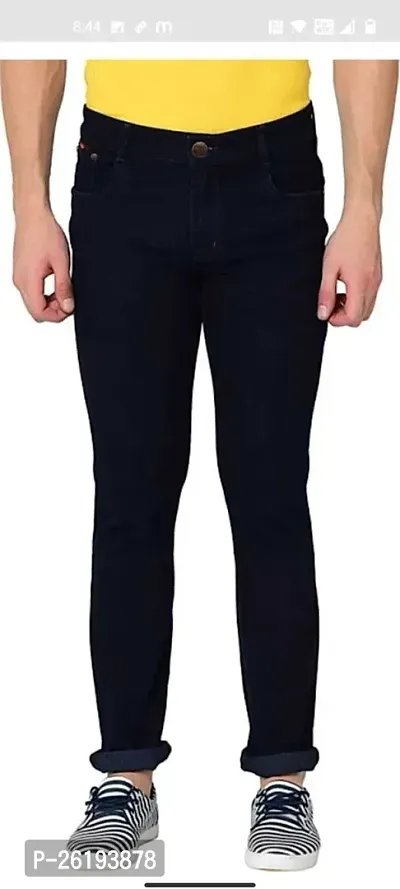 Stylish Cotton Blend Mid-Rise Jeans For Men-thumb2