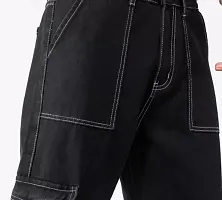 Stylish Black Denim Solid Mid-Rise Jeans For Men-thumb3