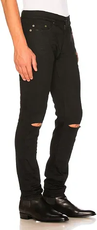 Stylish Black Denim Mid-Rise Jeans For Men-thumb2