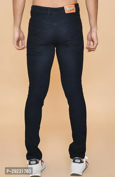 Stylish Black Denim Mid-Rise Jeans For Men-thumb2