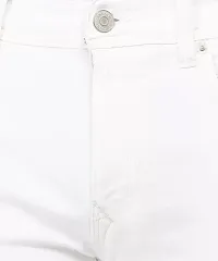 FLETE Stylish White Denim Mid-Rise Jeans For Men-thumb2