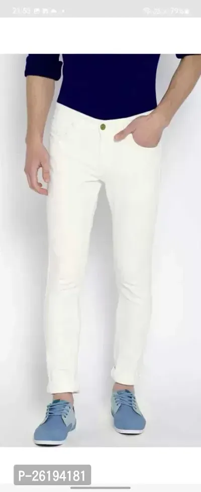 Stylish Cotton Blend Mid-Rise Jeans For Men