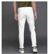 Men Plain White Jeans-thumb1