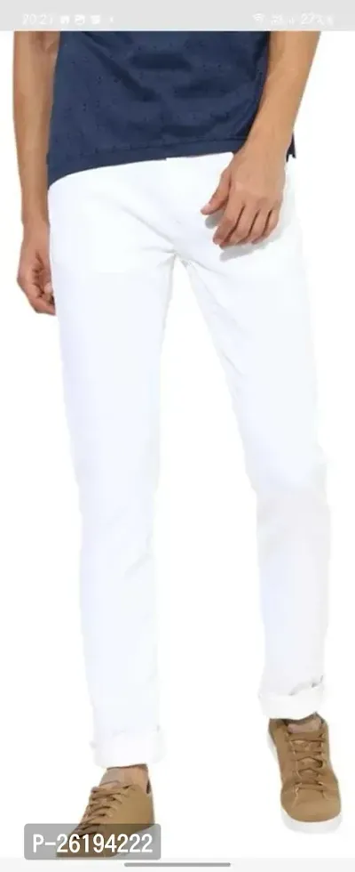 Stylish Cotton Blend Mid-Rise Jeans For Men